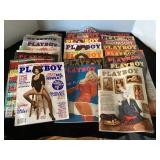Box of 34 Playboy magazines