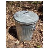 Galvanized trash can with lid