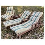 Wood Loungers & Chair with cushions