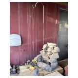 Shepherd hook, fountain piece, chimes & feeder