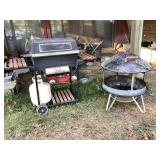 Kenmore propane grill & Weber fire pit