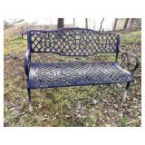 Cast Metal Garden Bench, 47x22x32" tall