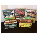 8 opened vintage muscle car model kits