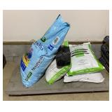 Platform dolly, potting mix, fertilizer