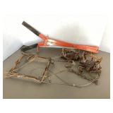 Conibear trap, snare, setting tool & Victor leg