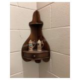 Wood Corner Shelf & Mini steins