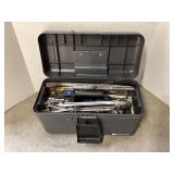 17' plastic toolbox & contents