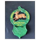 Cast Iron John Deere Plaque, 10x17'