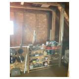 Upstairs shop shelf & wall cleanout
