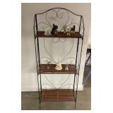 Metal folding shelf & contents