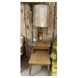 MCM end table & lamp