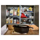 Garage Cupboard Cleanout, oil pan & more