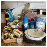 Canning supplies, casserole dish, kitchen