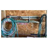 Garden hoses, plant supports, fiberglass stakes,