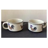 Vintage Rooster Soup Mugs, like new
