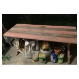 Garden bench & gardening materials