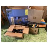 Grapevine sleigh, vintage lights, roller blades,