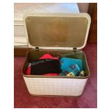 Hamper full of fabric & fleece