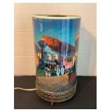 Vintage train motion lamp, 6x11 1/2", works