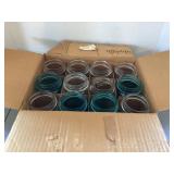 Pint canning jars, some blue Ball