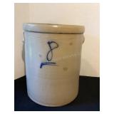 Old Lazy 8 gallon crock, 13x16 1 /2", hairlines,
