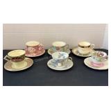 6 vintage tea cups