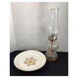 16" oil lamp & Bakerite pie plate