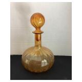 MCM amber glass decanter, 8x12" tall