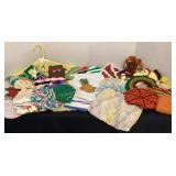 Hand made vintage kitchen hot pads, wash cloths,