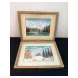 Two 11x9" Chalk Paintings
