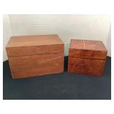 2 wood boxes & contents
