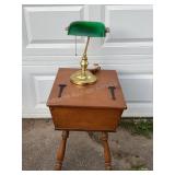 MCM end table (17"w x 22"t x 22"d) & lamp