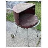 Vintage charcoal grill, 24"w x 41"t