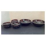 Avon Cape Cod Red Berry Bowl Set