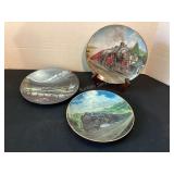 3 decorative 8" train plates