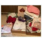 Fabric, curtain panels, vintage linens & more