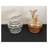Covered elephant & deer powder dishes
