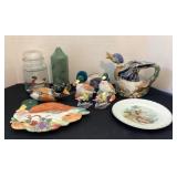 Duck decor; pitcher, stuff, candle with metal