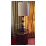 Impact Furniture end table & ceramic lamp