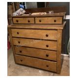 6 Drawer Vintage Wood Dresser