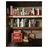 Cleaners, sponges, milk crate & more