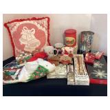 Christmas decor, pillow, drip candles & more
