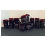 Avon Cape Cod Ruby Red pitcher & glass set