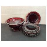 Six 5 1/2" Avon Cape Cod plates & dish