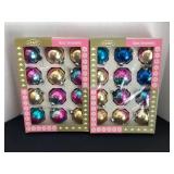 Vintage AMC glass ornaments, 2 boxes