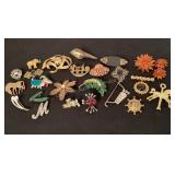 Collection of pins, one pin & earring set