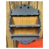 Blue Wood Shelf with heart cut outs