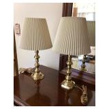 Pair of 17 1/2' Moody Brass Lamps