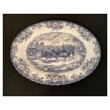 Coaching Scenes Johnson Bros. platter, 14x10 1/2'