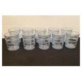 Ten 3 1/2' light blue tumblers